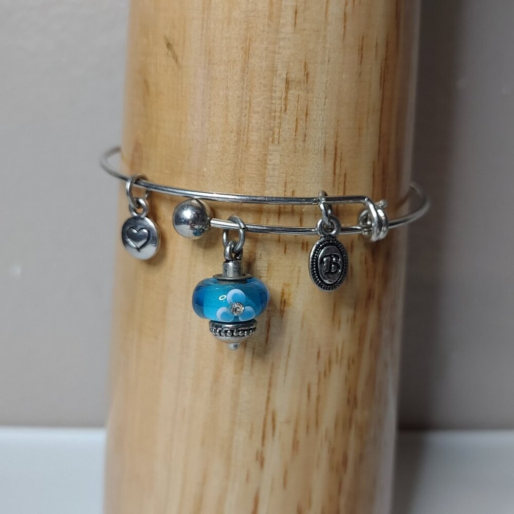 7.5 Inch Brighton Blue Bead Expandable Bracelet
